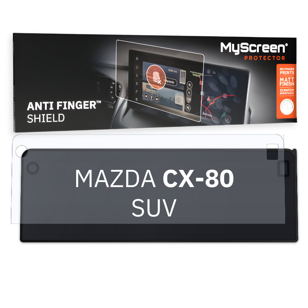 MAZDA CX-80 SUV 2024 / + FRONT CENTRE DASHBOARD 01 12,3" - Matowa folia antyodciskowa MyScreen ANTI FINGER SHIELD