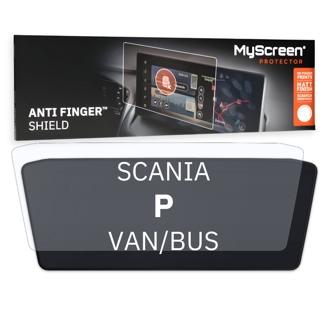SCANIA P VAN/BUS 2024 / + FRONT CENTRE DASHBOARD 01 * - Matowa folia antyodciskowa MyScreen ANTI FINGER SHIELD