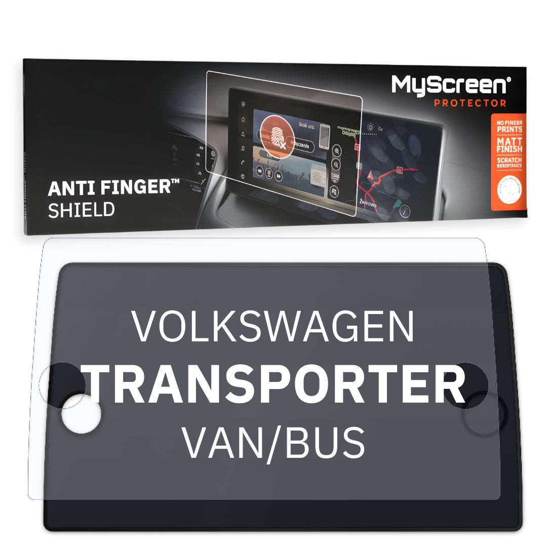 VOLKSWAGEN TRANSPORTER VAN/BUS 2019 / 2024 FRONT CENTRE DASHBOARD 01 *  - Matowa folia antyodciskowa MyScreen ANTI FINGER SHIELD