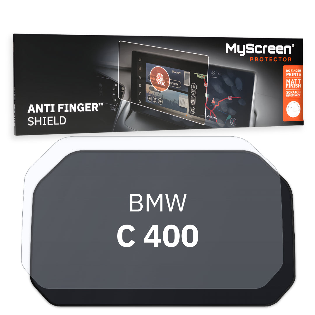 BMW C 400 X ND 2018 / + FRONT CENTRE DASHBOARD 01 *  - Matowa folia antyodciskowa MyScreen ANTI FINGER SHIELD