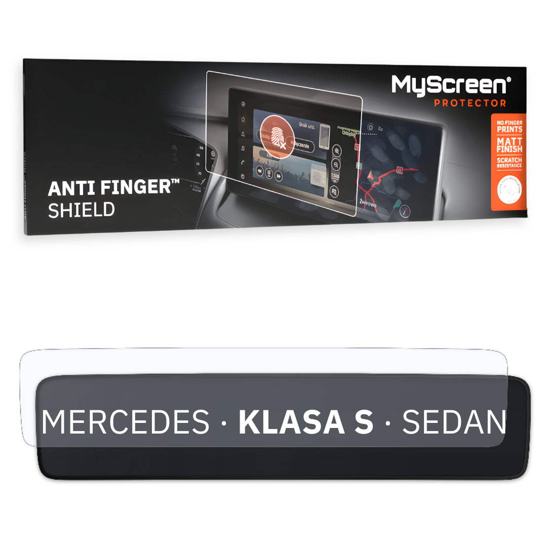 MERCEDES KLASA S SEDAN 2017 / 2020 FRONT CENTRE DASHBOARD 01 * - Matowa folia antyodciskowa MyScreen ANTI FINGER SHIELD