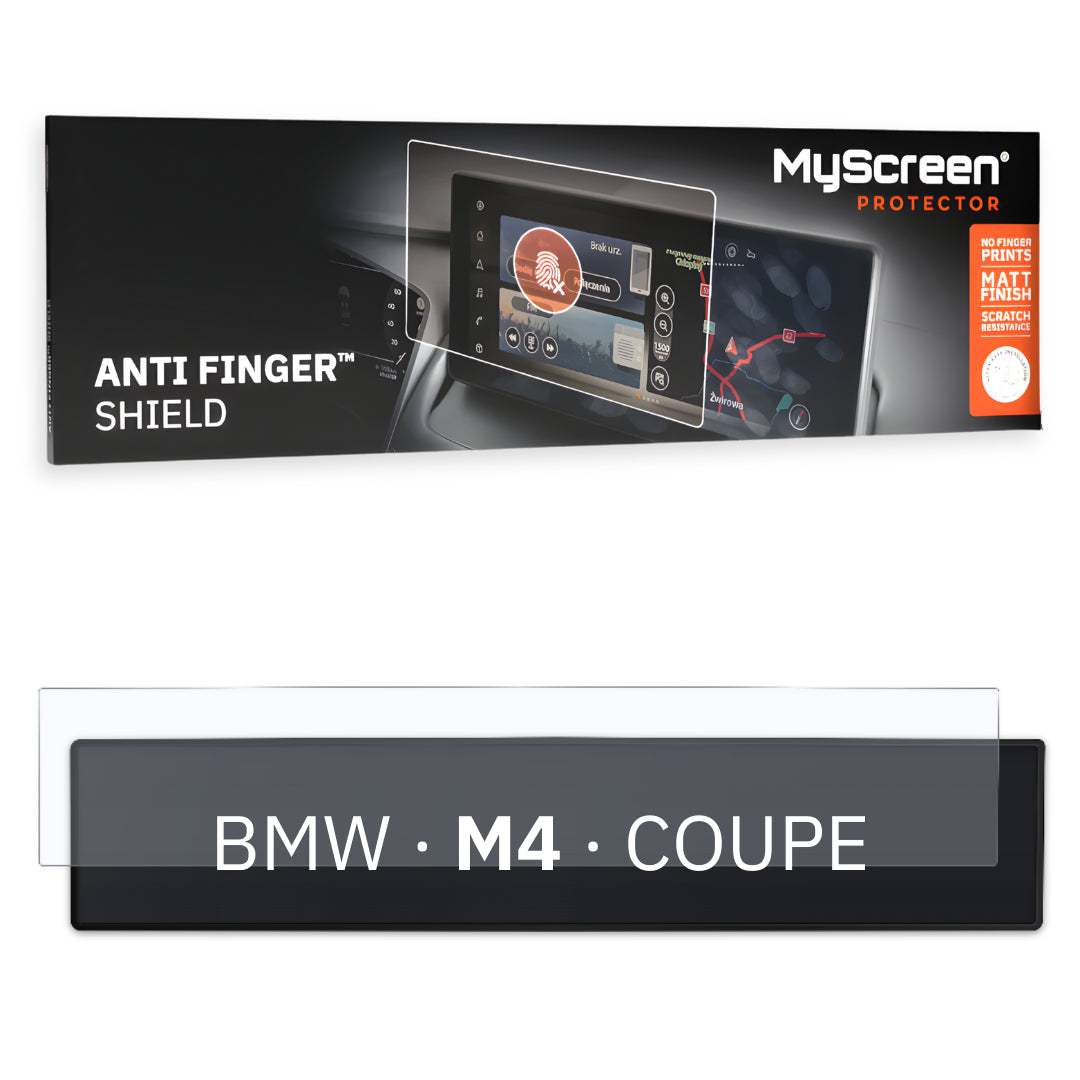BMW M4 COUPE 2023 / + FRONT CENTRE DASHBOARD 01 27,2" - Matowa folia antyodciskowa MyScreen ANTI FINGER SHIELD