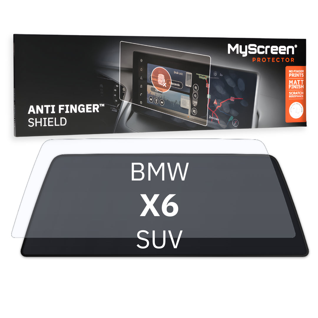 BMW X6 SUV 2014 / 2019 FRONT CENTRE DASHBOARD 01   - Matowa folia antyodciskowa MyScreen ANTI FINGER SHIELD