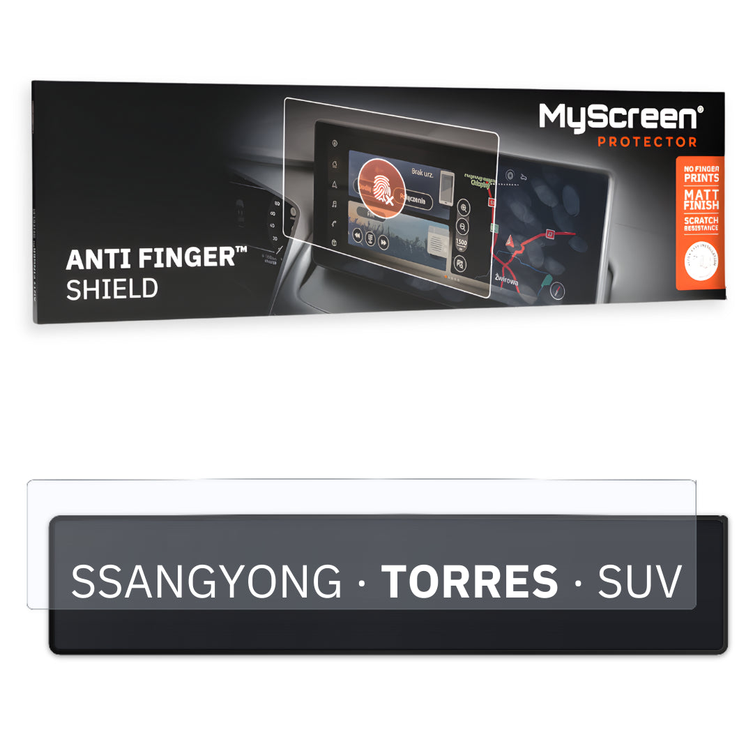 SSANGYONG TORRES HYBRID SUV 2025 / + FRONT CENTRE DASHBOARD 01 12,3" + 12,3" - Matowa folia antyodciskowa MyScreen ANTI FINGER S