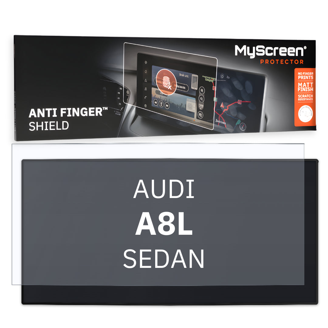 AUDI A8L SEDAN 2019 / 2021 FRONT CENTRE DASHBOARD 01 10,1"  - Matowa folia antyodciskowa MyScreen ANTI FINGER SHIELD