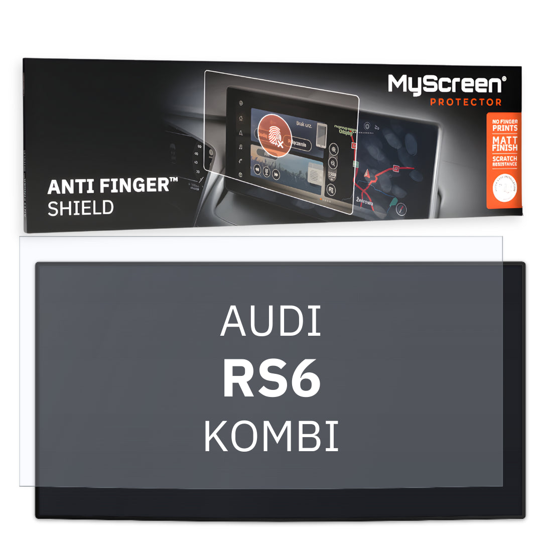 AUDI RS6 GT KOMBI 2018 / + FRONT CENTRE DASHBOARD 01 *  - Matowa folia antyodciskowa MyScreen ANTI FINGER SHIELD