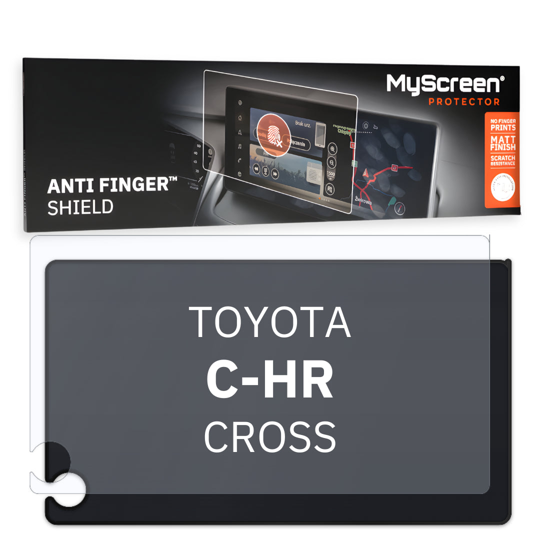 TOYOTA C-HR Comfort Plus CROSS 2023 / + FRONT CENTRE DASHBOARD 01 8"  - Matowa folia antyodciskowa MyScreen ANTI FINGER SHIELD