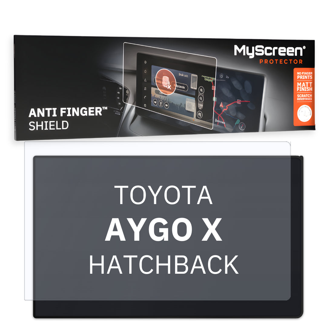 TOYOTA Aygo X Comfort HATCHBACK 2022 / + FRONT CENTRE DASHBOARD 01 9"  - Matowa folia antyodciskowa MyScreen ANTI FINGER SHIELD