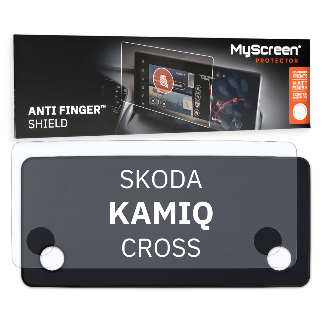 SKODA Kamiq Drive CROSS 2024 / + FRONT CENTRE DASHBOARD 01 9,2"  - Matowa folia antyodciskowa MyScreen ANTI FINGER SHIELD