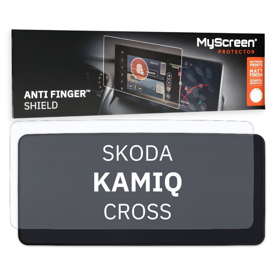 SKODA Kamiq Drive CROSS 2024 / + FRONT CENTRE DASHBOARD 02 9,2"  - Matowa folia antyodciskowa MyScreen ANTI FINGER SHIELD