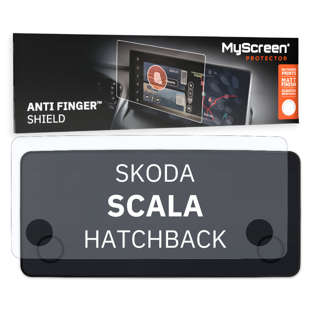 SKODA Scala Essence HATCHBACK 2024 / + FRONT CENTRE DASHBOARD 01 9,2"  - Matowa folia antyodciskowa MyScreen ANTI FINGER SHIELD