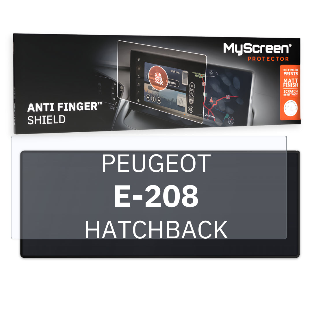 PEUGEOT e-208 GT HATCHBACK 2024 / + FRONT CENTRE DASHBOARD 01 10"  - Matowa folia antyodciskowa MyScreen ANTI FINGER SHIELD