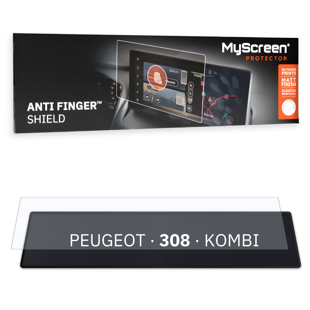 PEUGEOT 308 SW Business KOMBI 2021 / + FRONT CENTRE CONTROL PANEL *  - Matowa folia antyodciskowa MyScreen ANTI FINGER SHIELD
