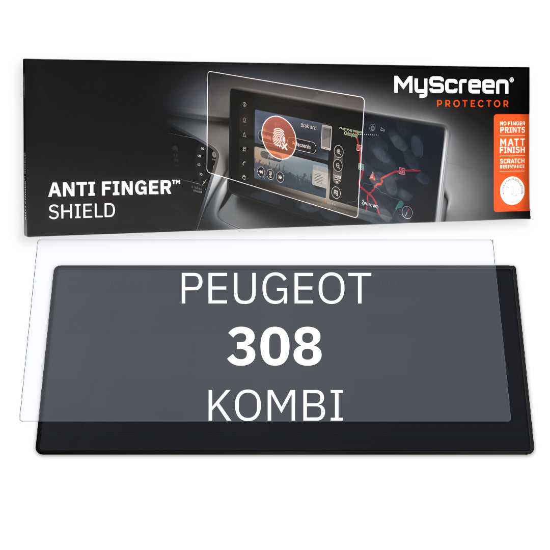 PEUGEOT 308 SW Allure KOMBI 2021 / + FRONT CENTRE DASHBOARD 01 10"  - Matowa folia antyodciskowa MyScreen ANTI FINGER SHIELD