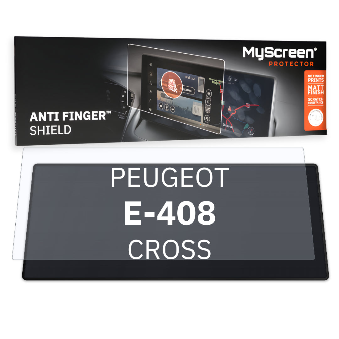 PEUGEOT e-408 Business CROSS 2023 / + FRONT CENTRE DASHBOARD 01 10"  - Matowa folia antyodciskowa MyScreen ANTI FINGER SHIELD