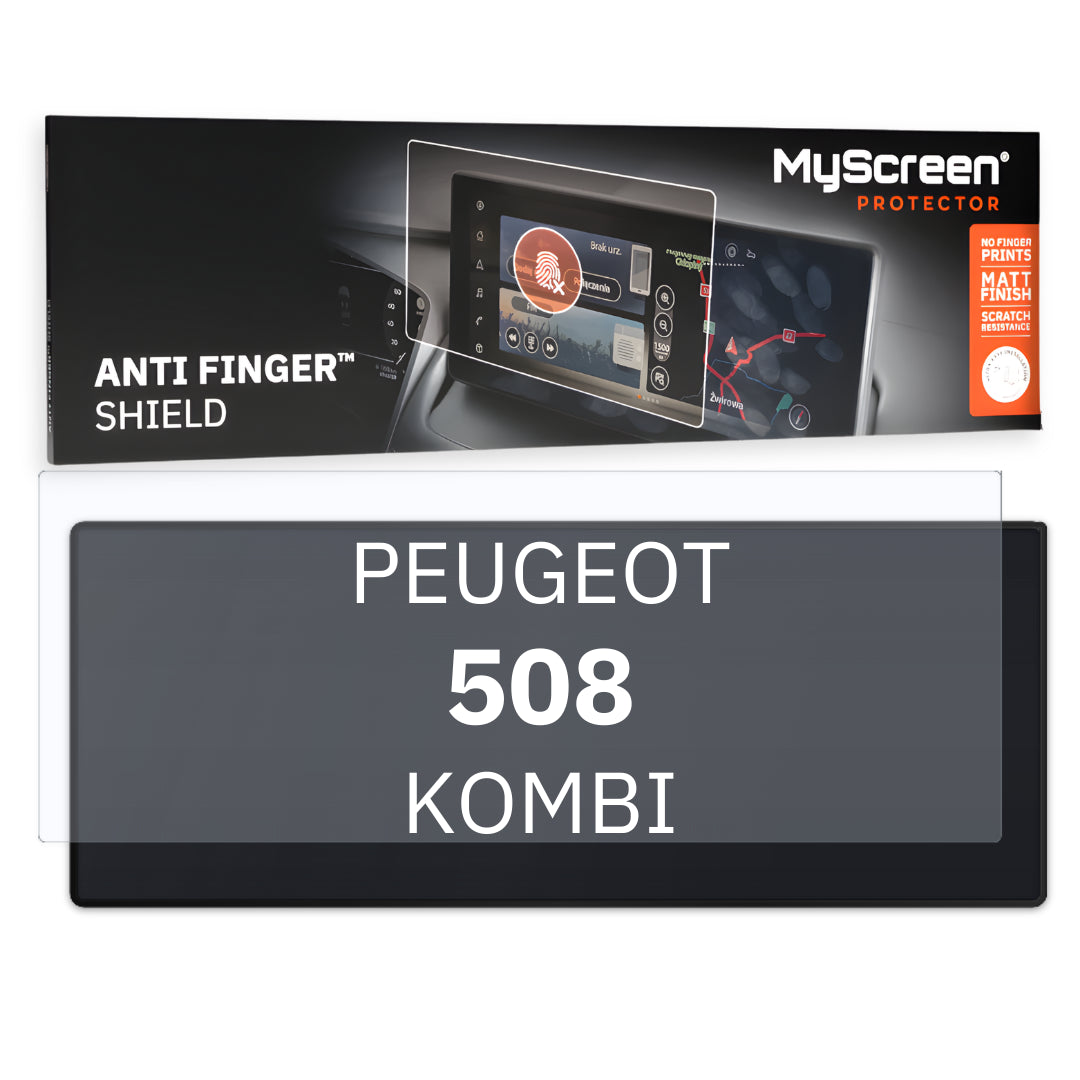 PEUGEOT 508 SW Allure KOMBI 2023 / + FRONT CENTRE DASHBOARD 01 10"  - Matowa folia antyodciskowa MyScreen ANTI FINGER SHIELD
