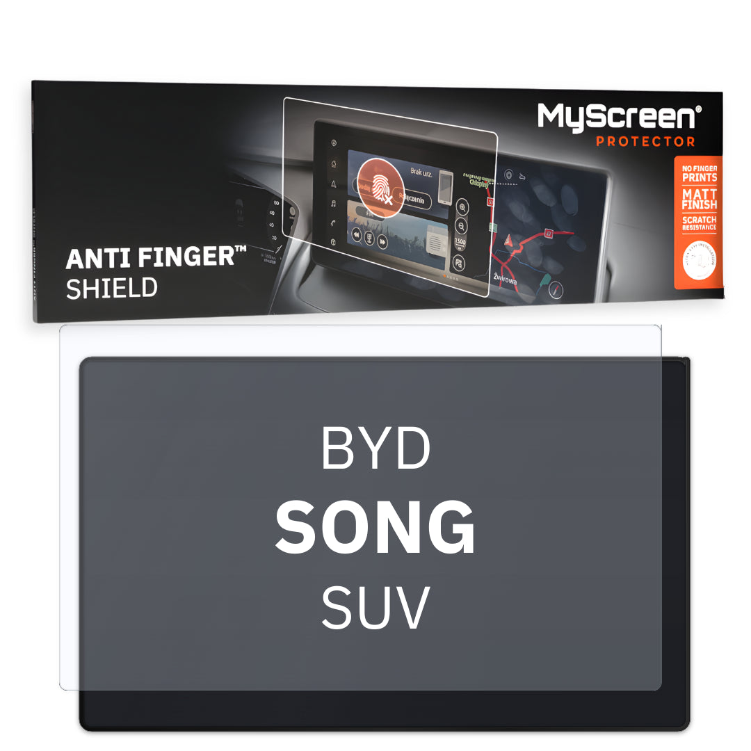 BYD Song Plus SUV 2023 / + FRONT CENTRE DASHBOARD 01 12,8"  - Matowa folia antyodciskowa MyScreen ANTI FINGER SHIELD