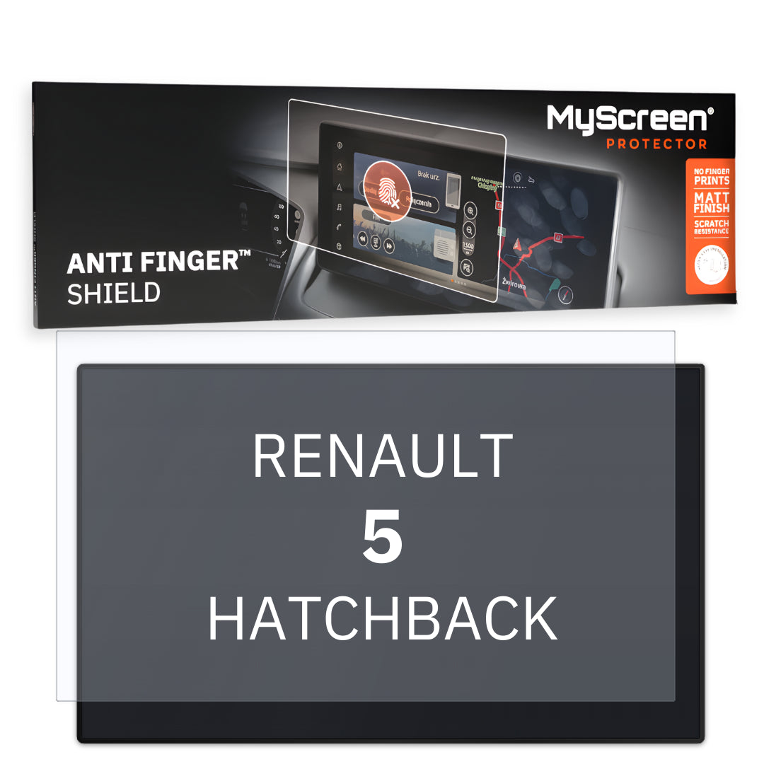 RENAULT 5 E-Tech Iconic Cinq HATCHBACK 2024 / + FRONT CENTRE DASHBOARD 01 10,25"  - Matowa folia antyodciskowa MyScreen ANTI FIN