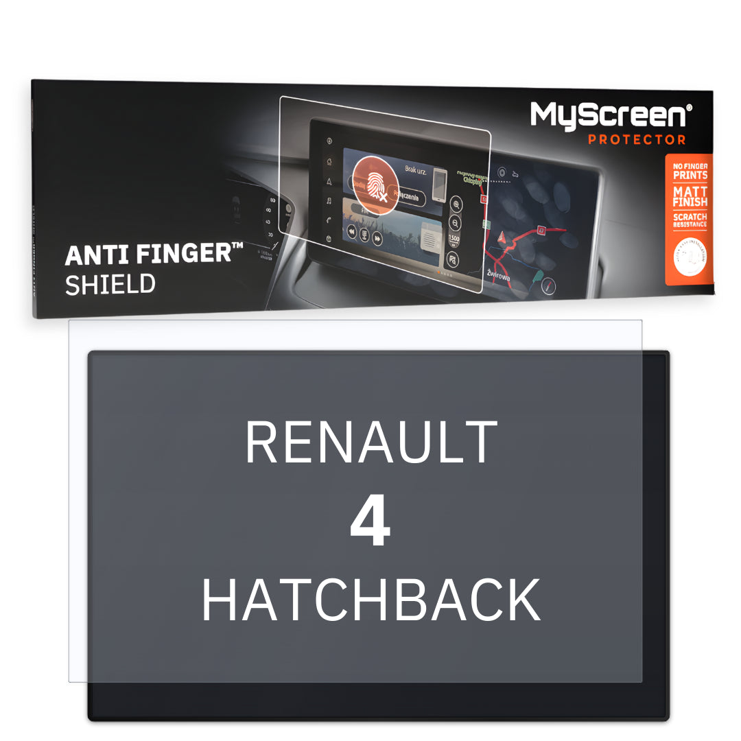 RENAULT 4 Iconic Cinq HATCHBACK 2025 / + FRONT CENTRE DASHBOARD 01 10,1"  - Matowa folia antyodciskowa MyScreen ANTI FINGER SHIE