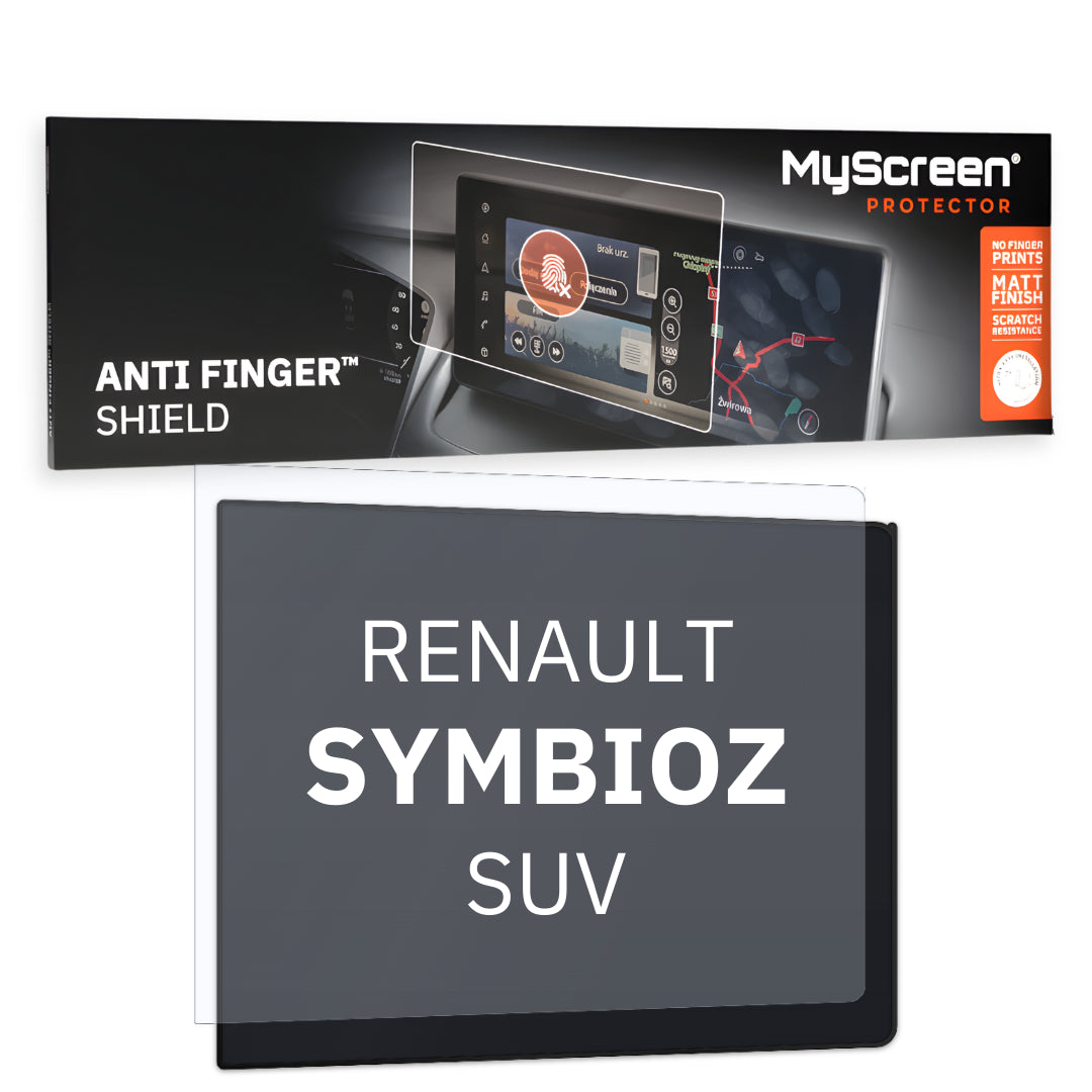 RENAULT Symbioz Evolution SUV 2024 / + FRONT CENTRE DASHBOARD 01 10,4"  - Matowa folia antyodciskowa MyScreen ANTI FINGER SHIELD