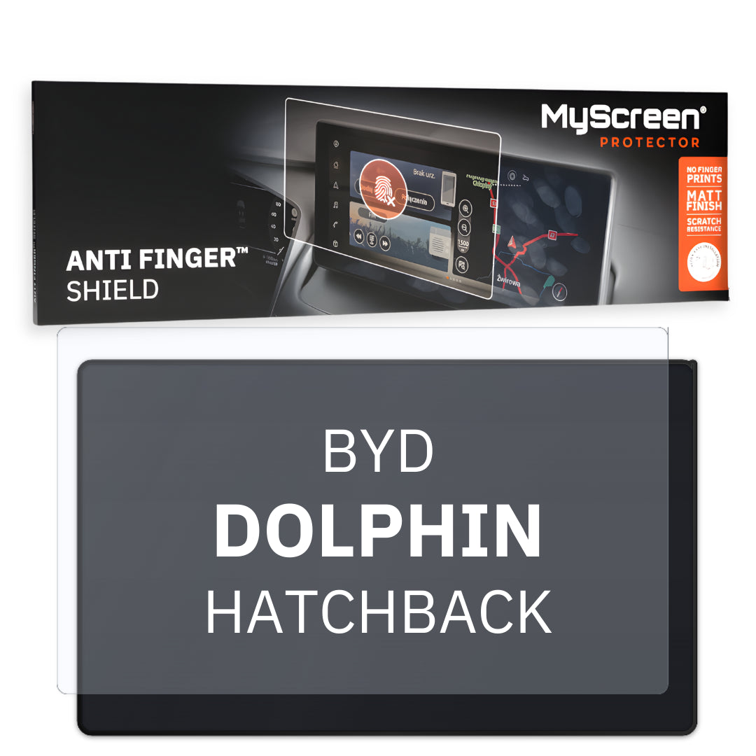 BYD DOLPHIN (China) HATCHBACK 2021 / + FRONT CENTRE DASHBOARD 02 12,8"  - Matowa folia antyodciskowa MyScreen ANTI FINGER SHIELD