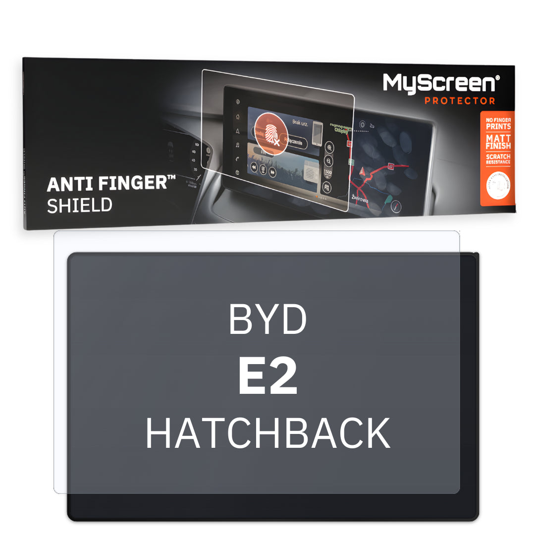 BYD E2 (China) HATCHBACK 2021 / + FRONT CENTRE DASHBOARD 01 10,1"  - Matowa folia antyodciskowa MyScreen ANTI FINGER SHIELD