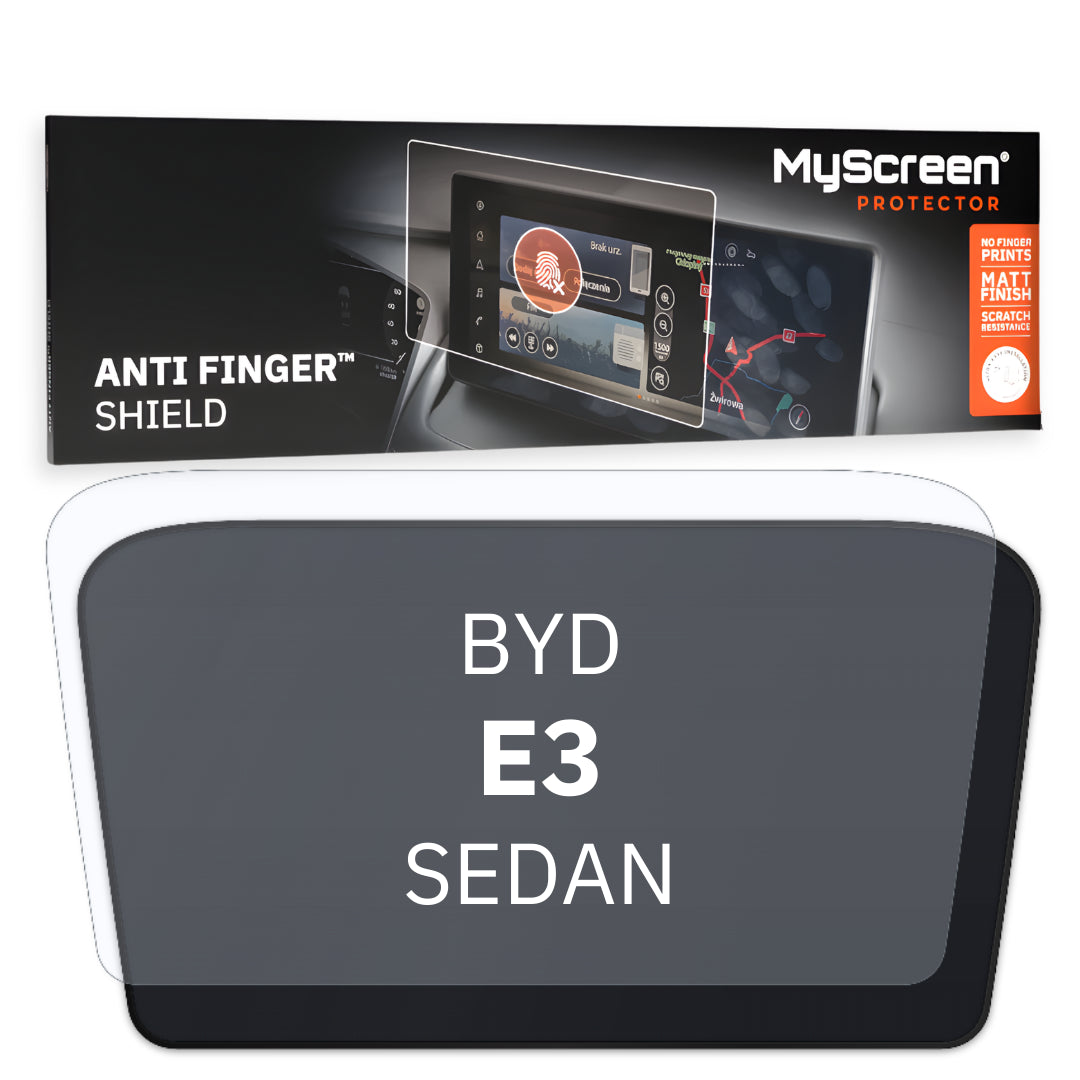BYD E3 (China) SEDAN 2021 / + FRONT CENTRE SPEEDOMETER 8"  - Matowa folia antyodciskowa MyScreen ANTI FINGER SHIELD