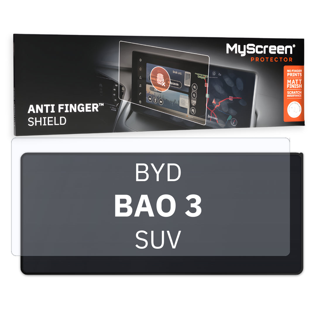 BYD BAO 3 (China) SUV 2025 / + FRONT CENTRE SPEEDOMETER *  - Matowa folia antyodciskowa MyScreen ANTI FINGER SHIELD