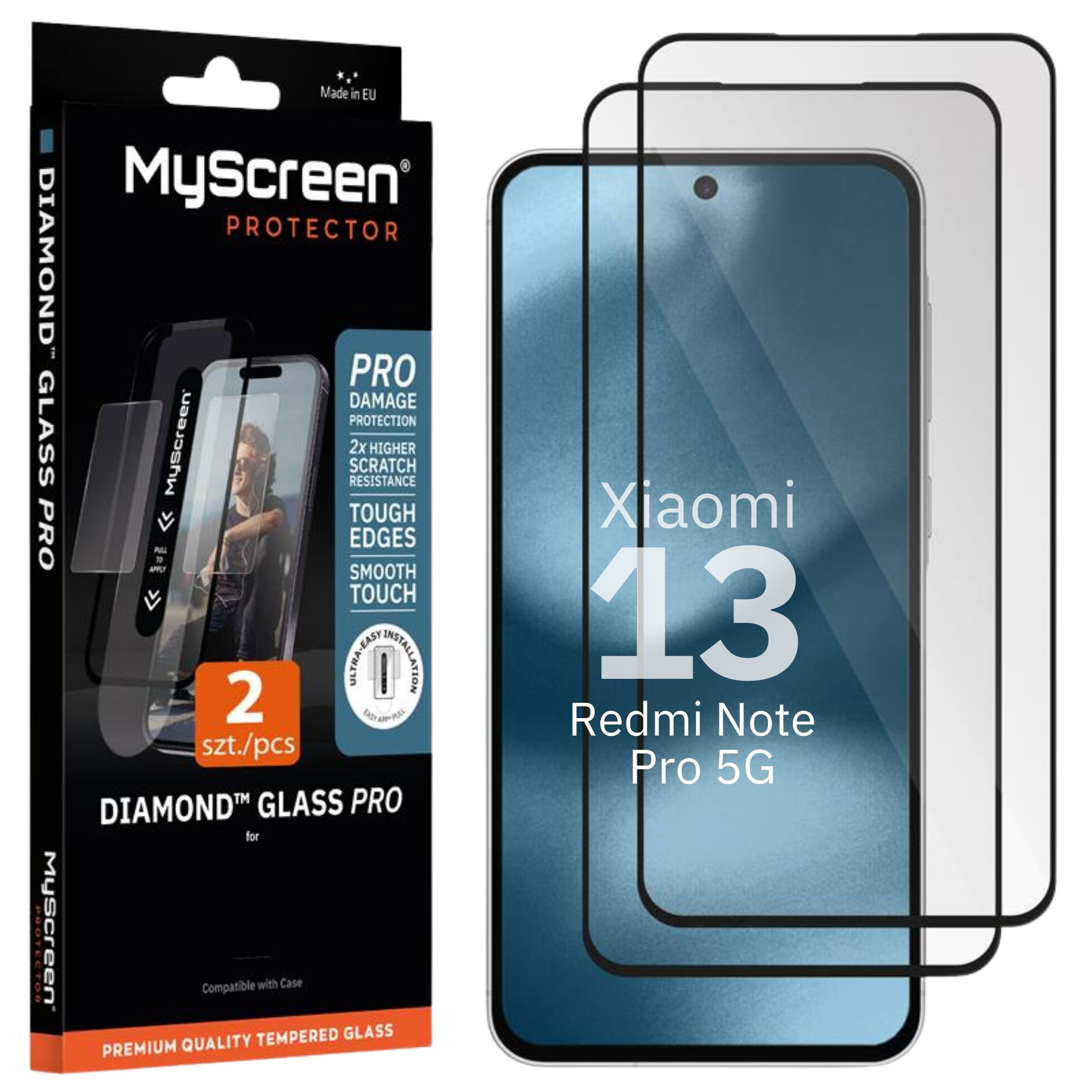 2x Szkło hartowane do Xiaomi Redmi Note 13 Pro 4G/5G MyScreen DIAMOND GLASS PRO