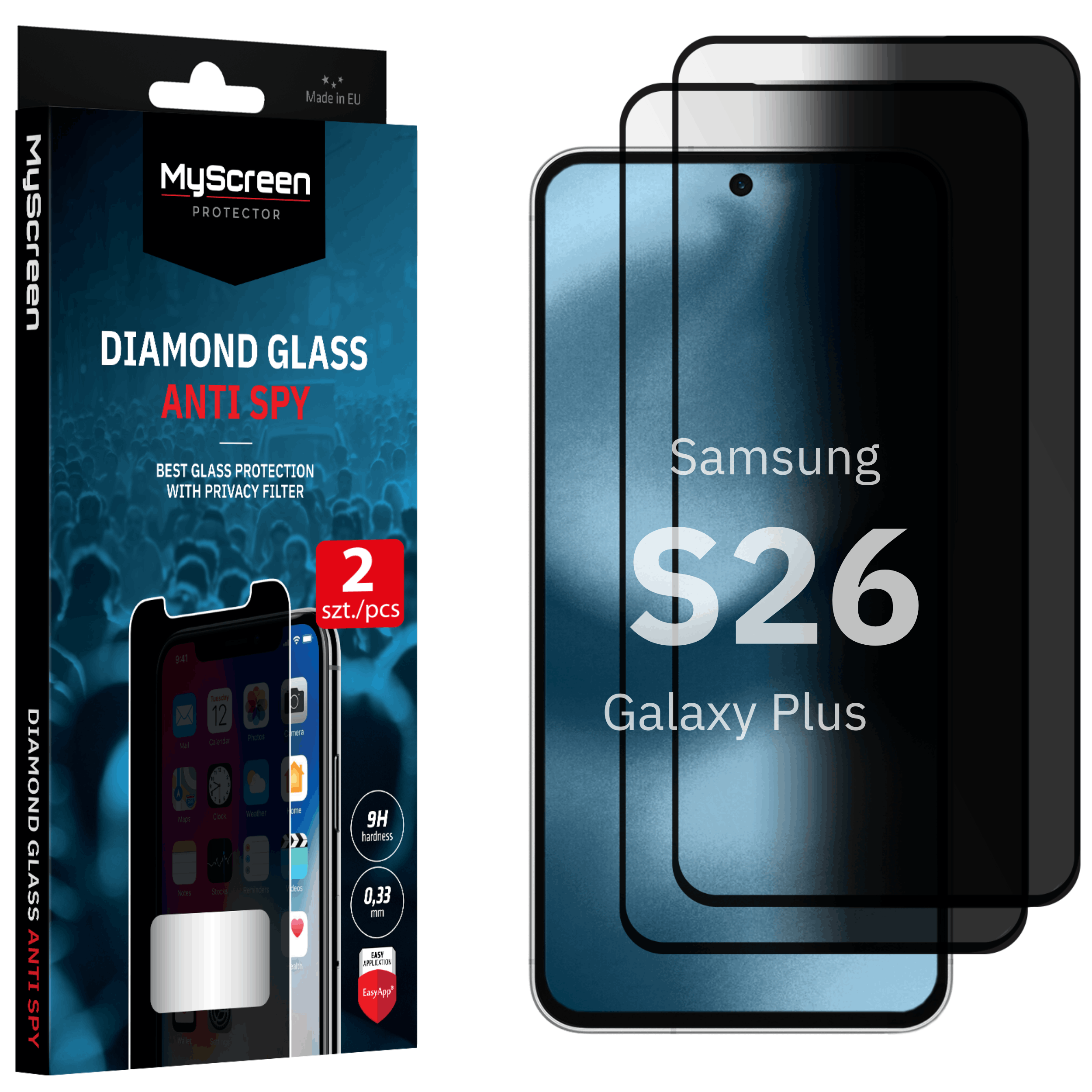2x Szkło hartowane prywatyzujące do Samsung Galaxy S26+ MyScreen DIAMOND GLASS AntiSPY