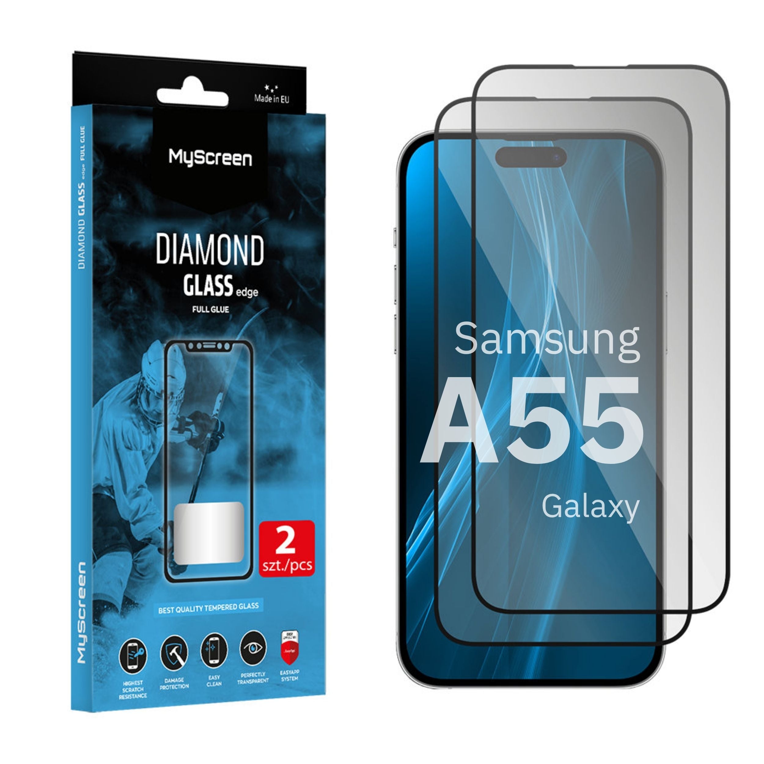 2x Szkło hartowane do Samsung A55 MyScreen DIAMOND GLASS edge