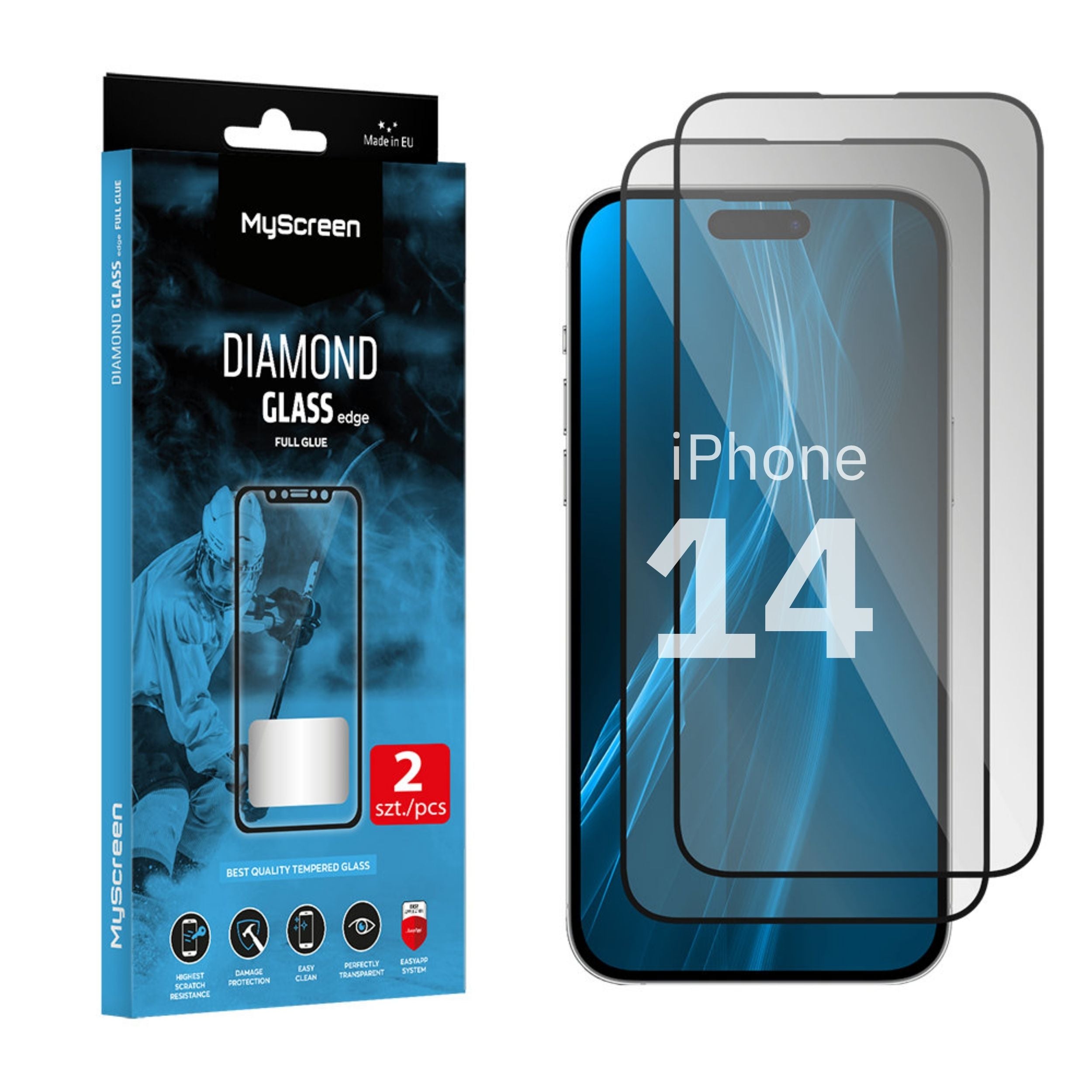 2x Szkło hartowane do iPhone 14 MyScreen DIAMOND GLASS edge