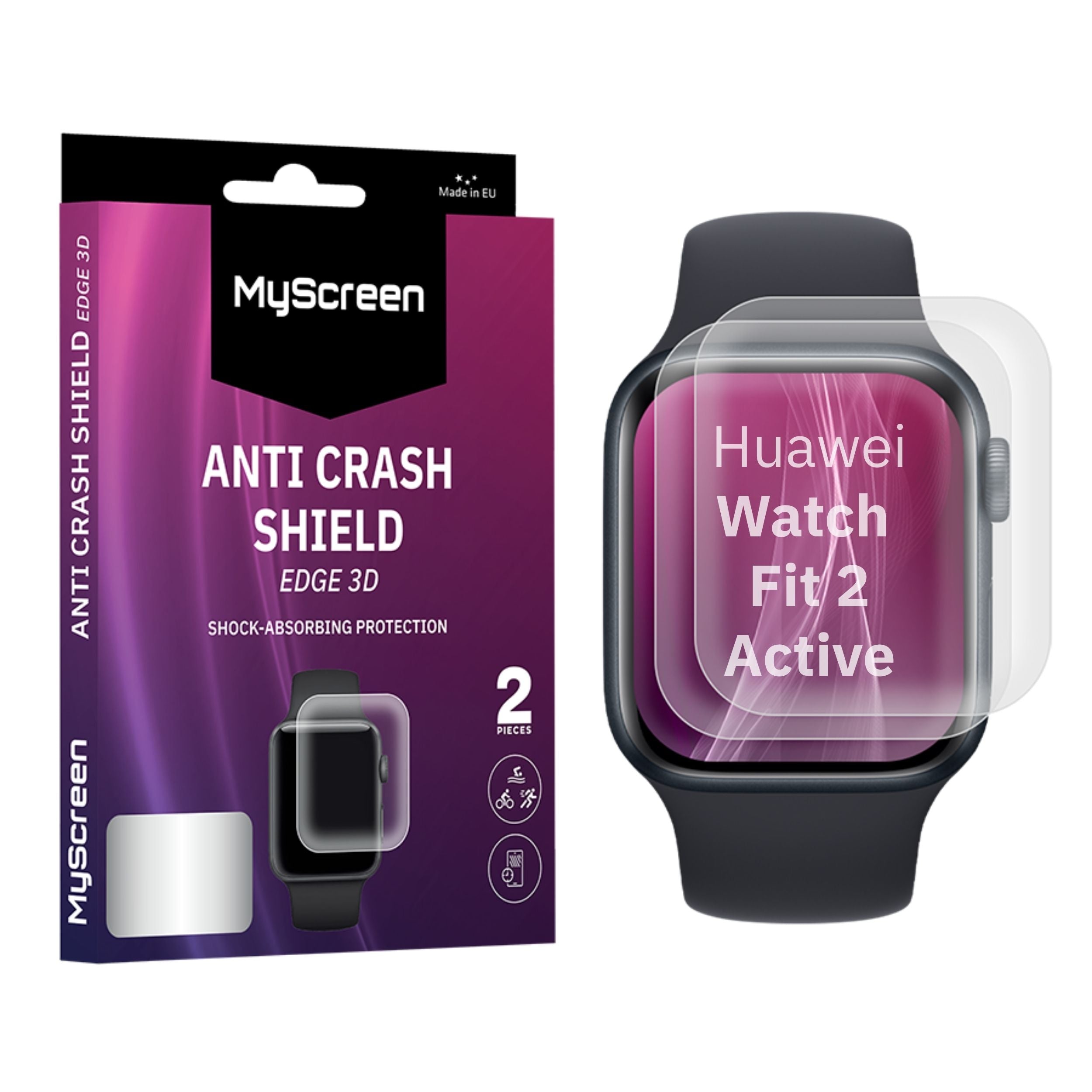 2x Folia ochronna do Huawei Watch Fit 2 Active AntiCRASH SHIELD edge3D