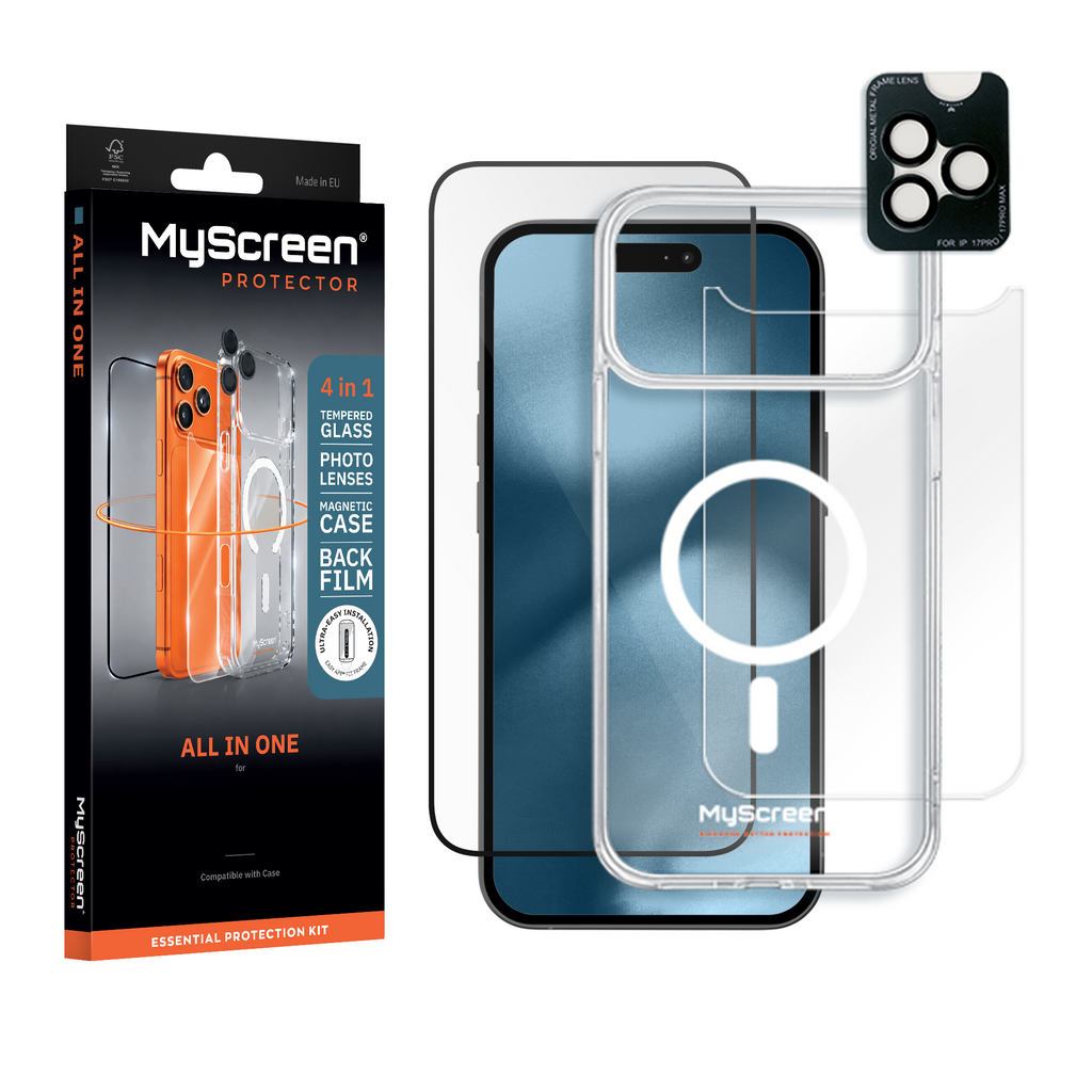 Zestaw ochronny MyScreen ALL IN ONE 4w1 do Apple iPhone 17 Pro