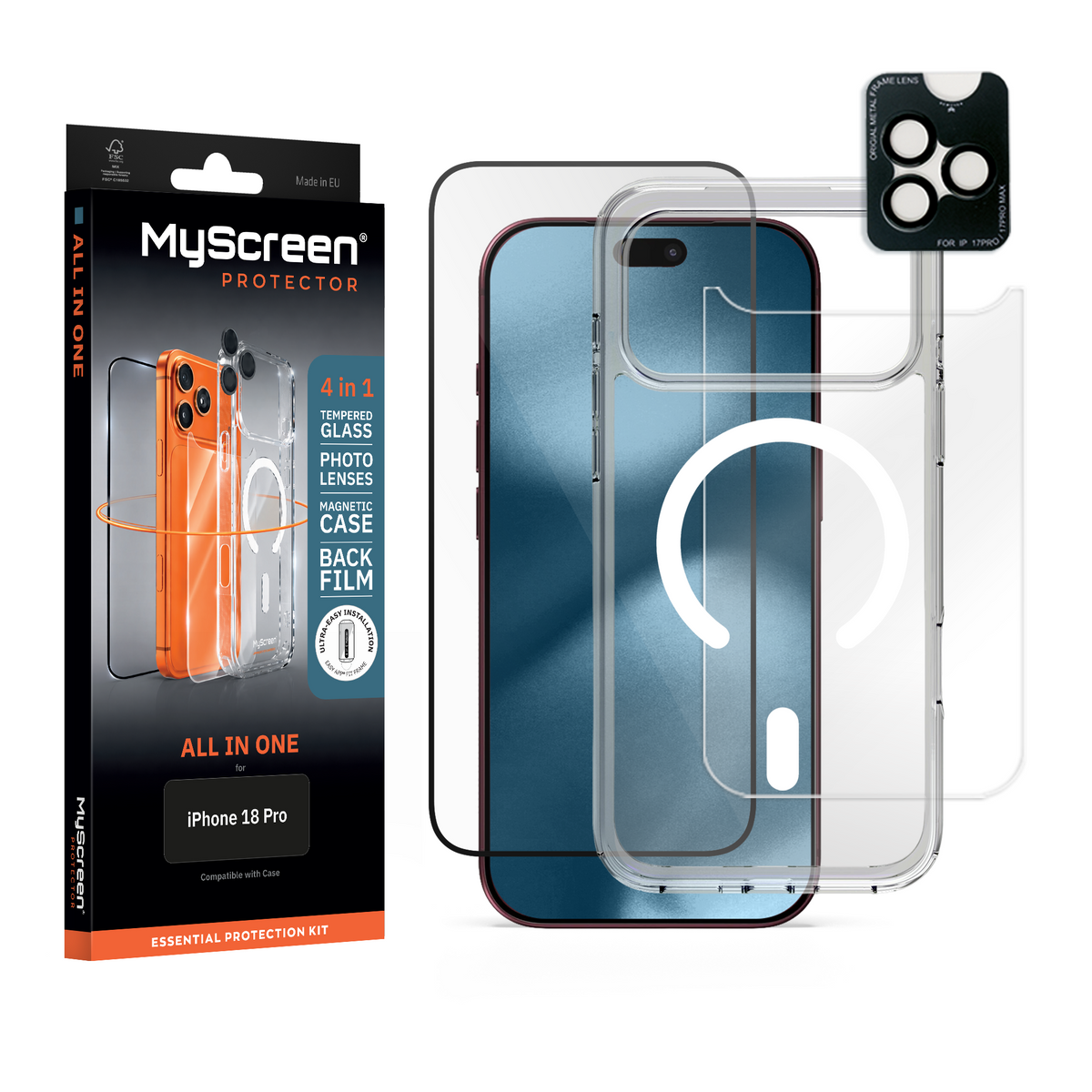 Zestaw ochronny MyScreen ALL IN ONE 4w1 do Apple iPhone 18 Pro