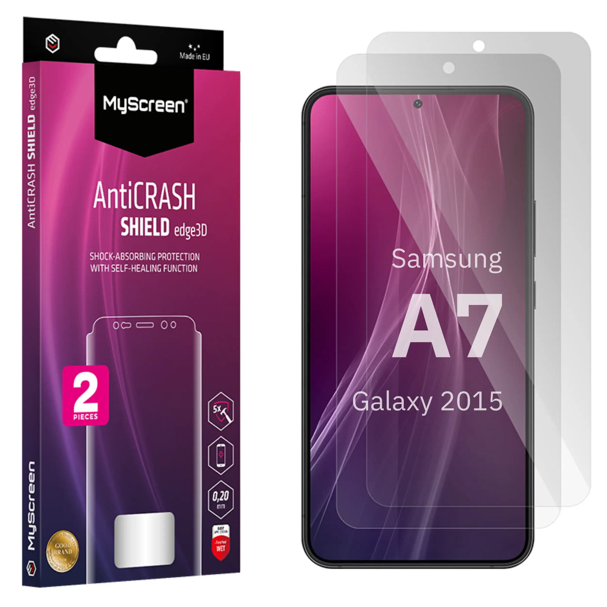 2x Folia ochronna do  Samsung Galaxy A7 2015 AntiCRASH SHIELD edge3D