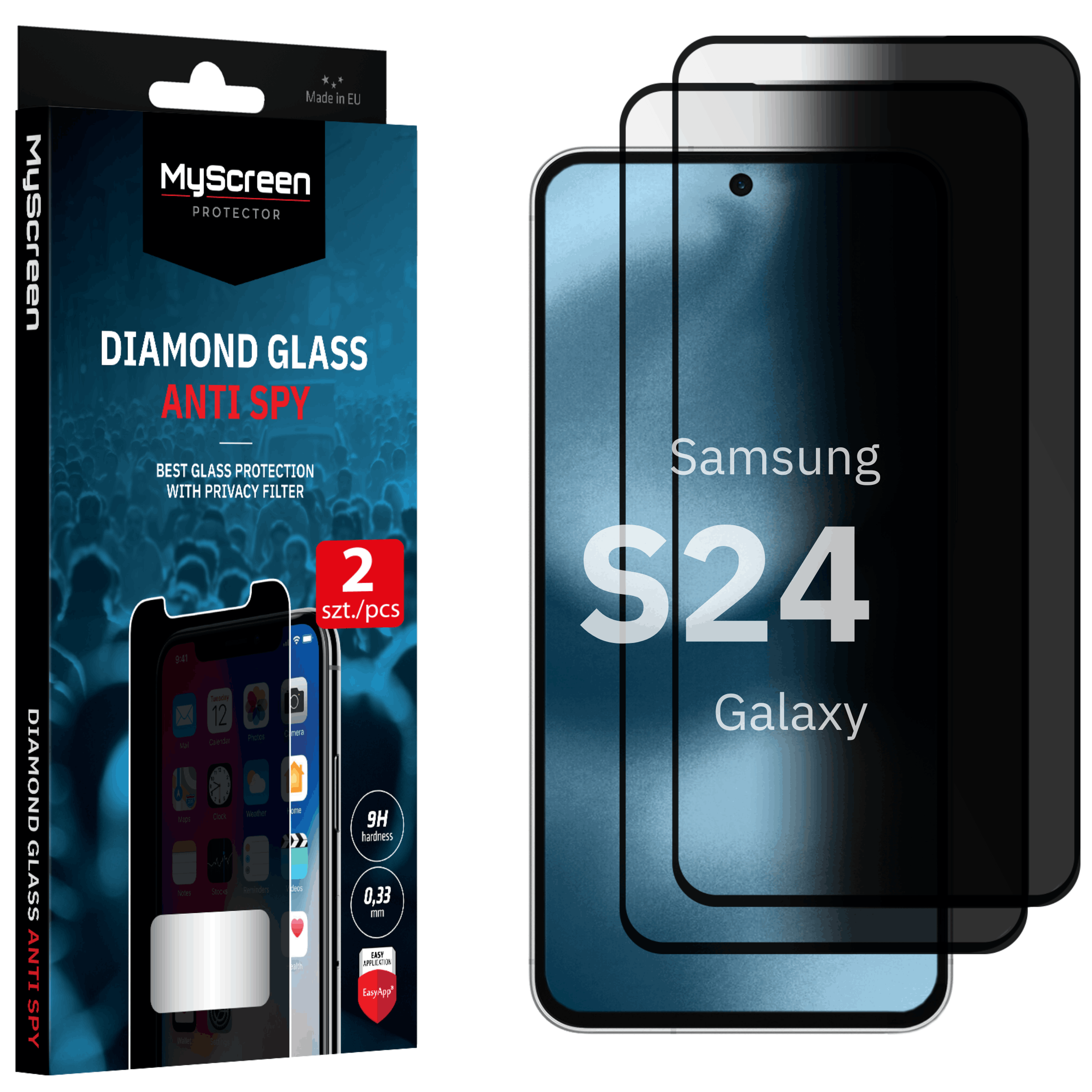 2x Szkło hartowane prywatyzujące do Samsung Galaxy S24/ S25 MyScreen DIAMOND GLASS AntiSPY