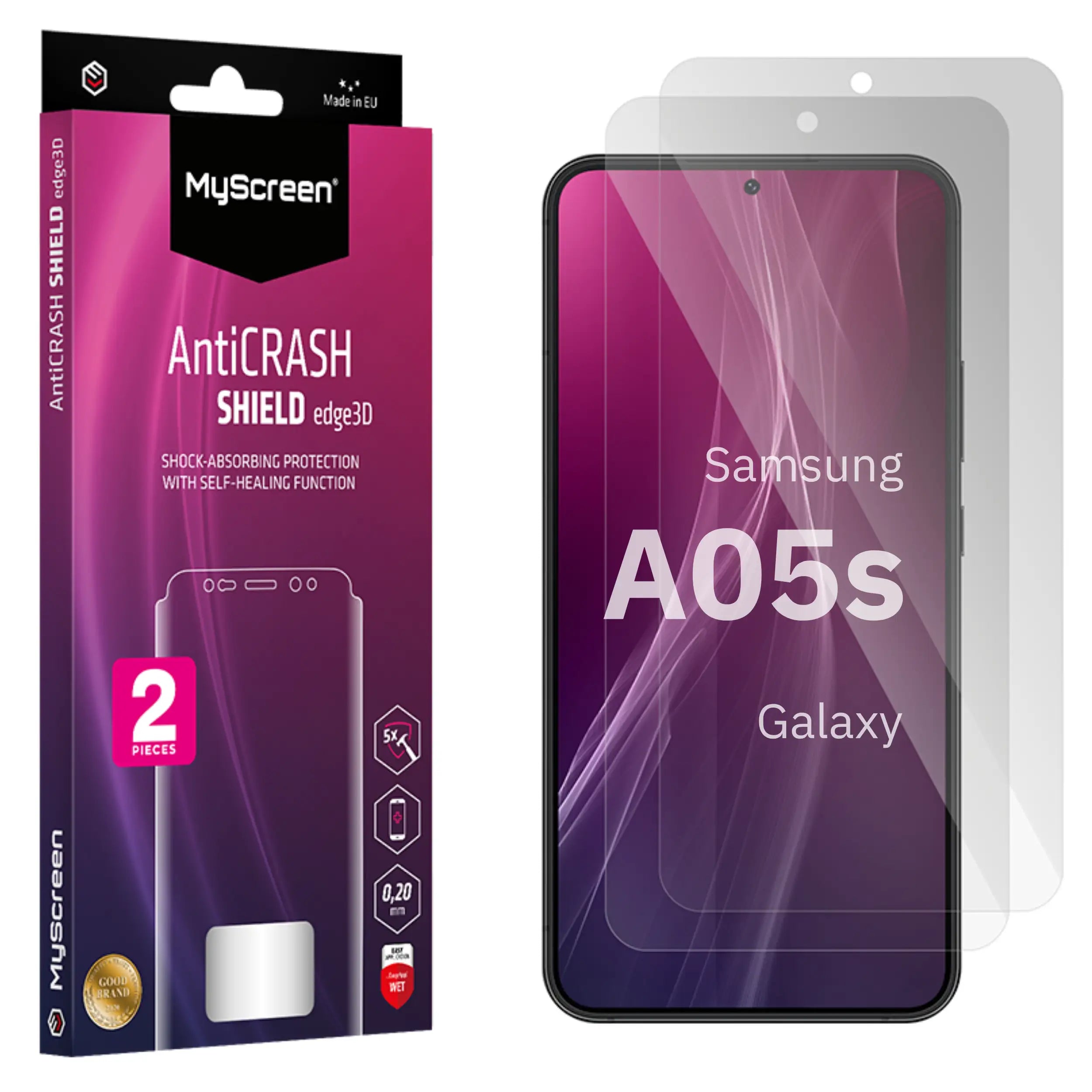 2x Folia ochronna do  Samsung Galaxy A05s AntiCRASH SHIELD edge3D