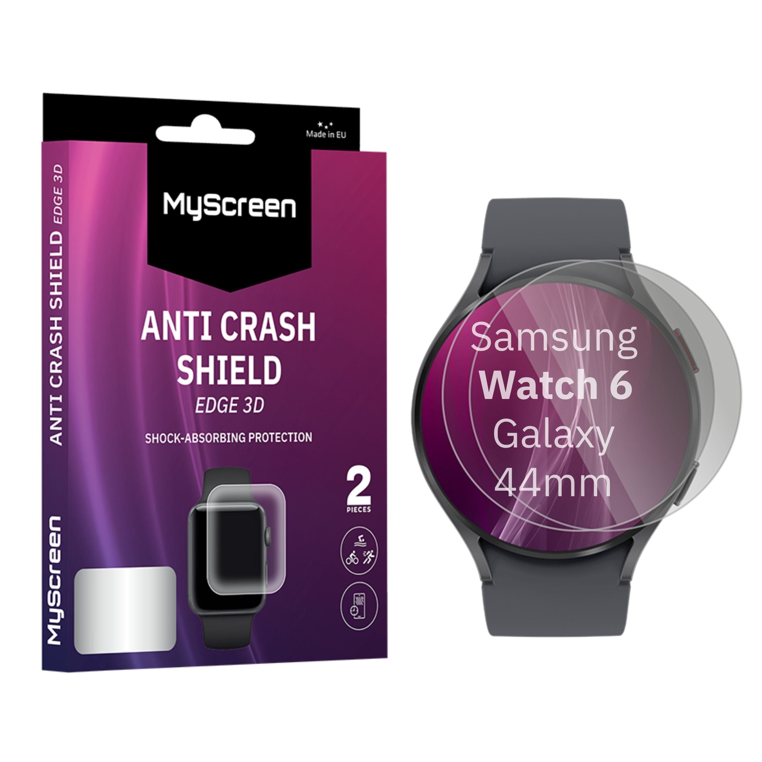 2x Folia ochronna do Samsung Galaxy Watch 6 44mm AntiCRASH SHIELD edge3D
