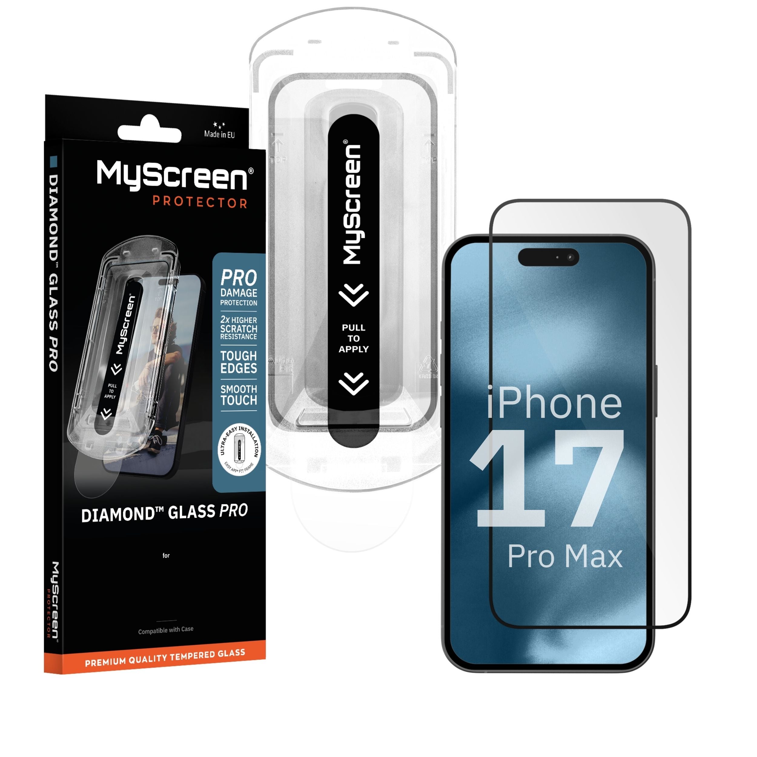 2x Szkło hartowane do Apple iPhone 17 Pro Max MyScreen DIAMOND GLASS PRO FIT FRAME