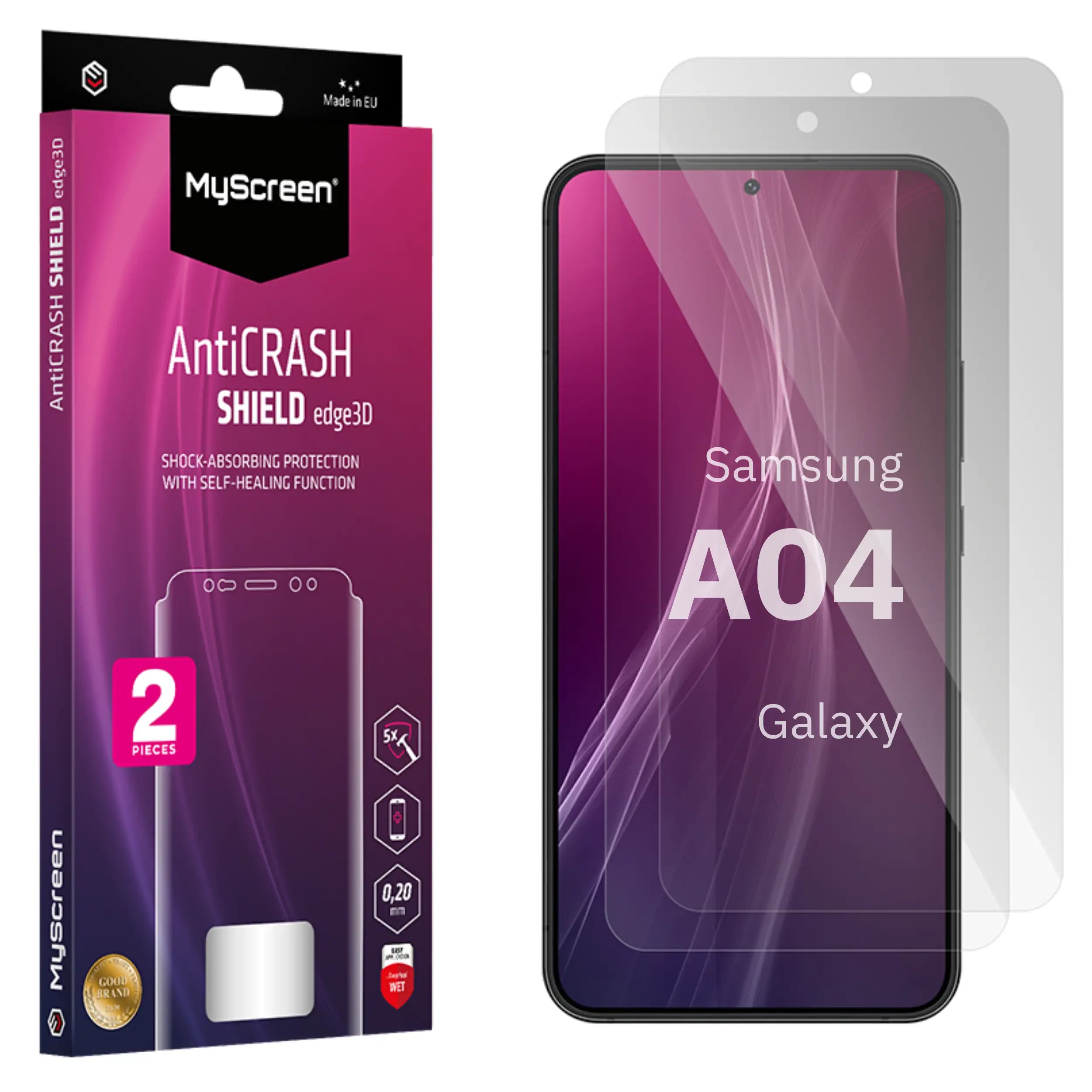 2x Folia ochronna do  Samsung Galaxy A04 AntiCRASH SHIELD edge3D