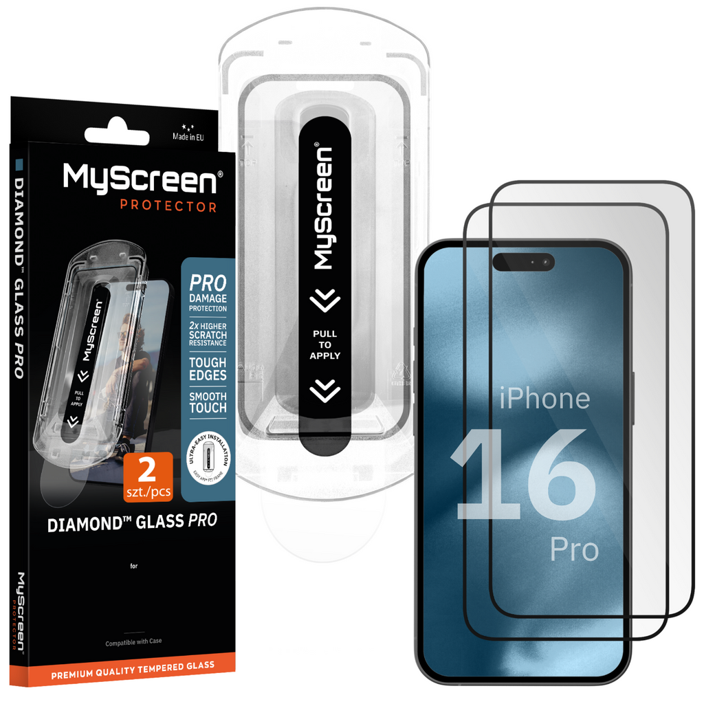 2x Szkło hartowane do Apple iPhone 16 Pro MyScreen DIAMOND GLASS PRO FIT FRAME
