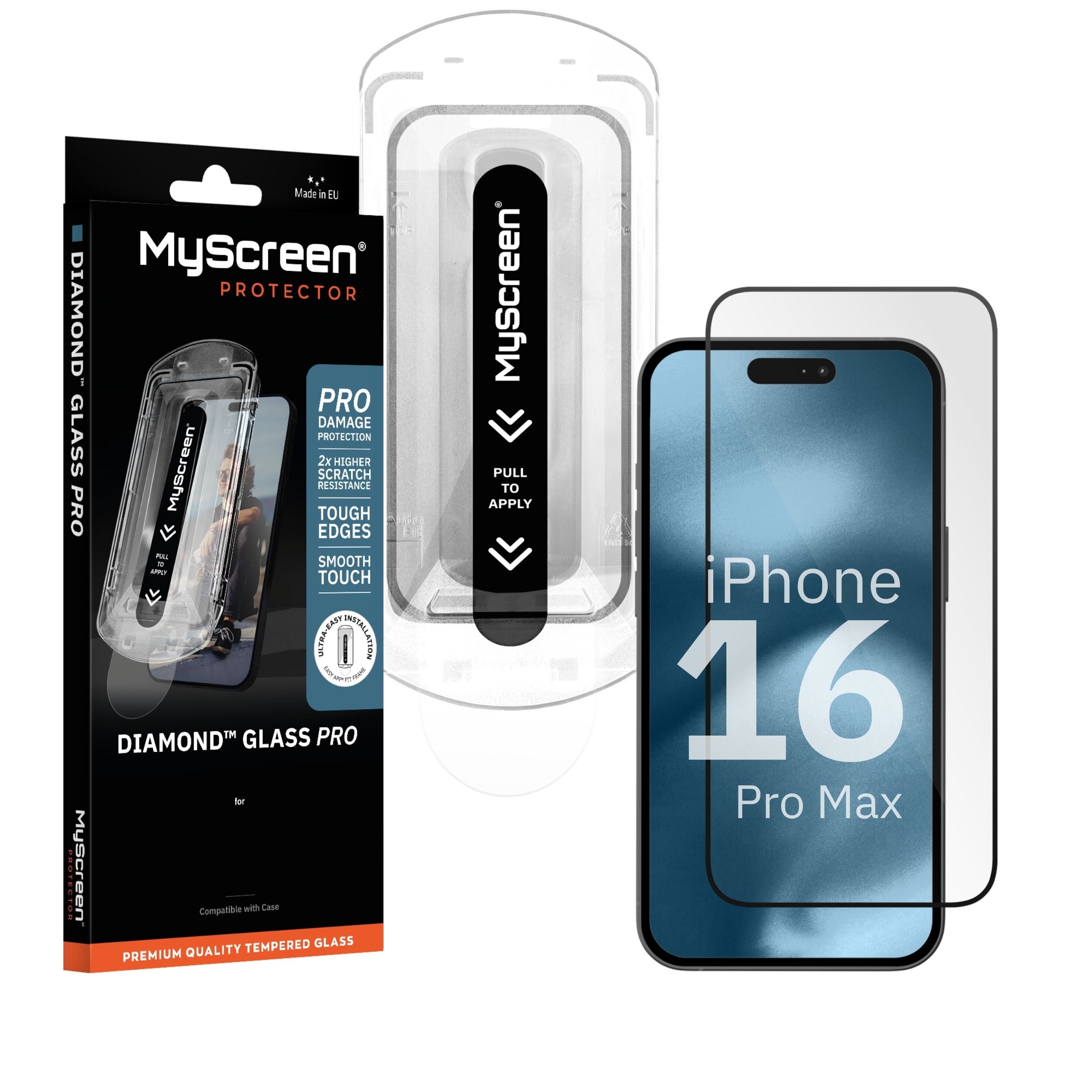 2x Szkło hartowane do Apple iPhone 16 Pro Max MyScreen DIAMOND GLASS PRO FIT FRAME