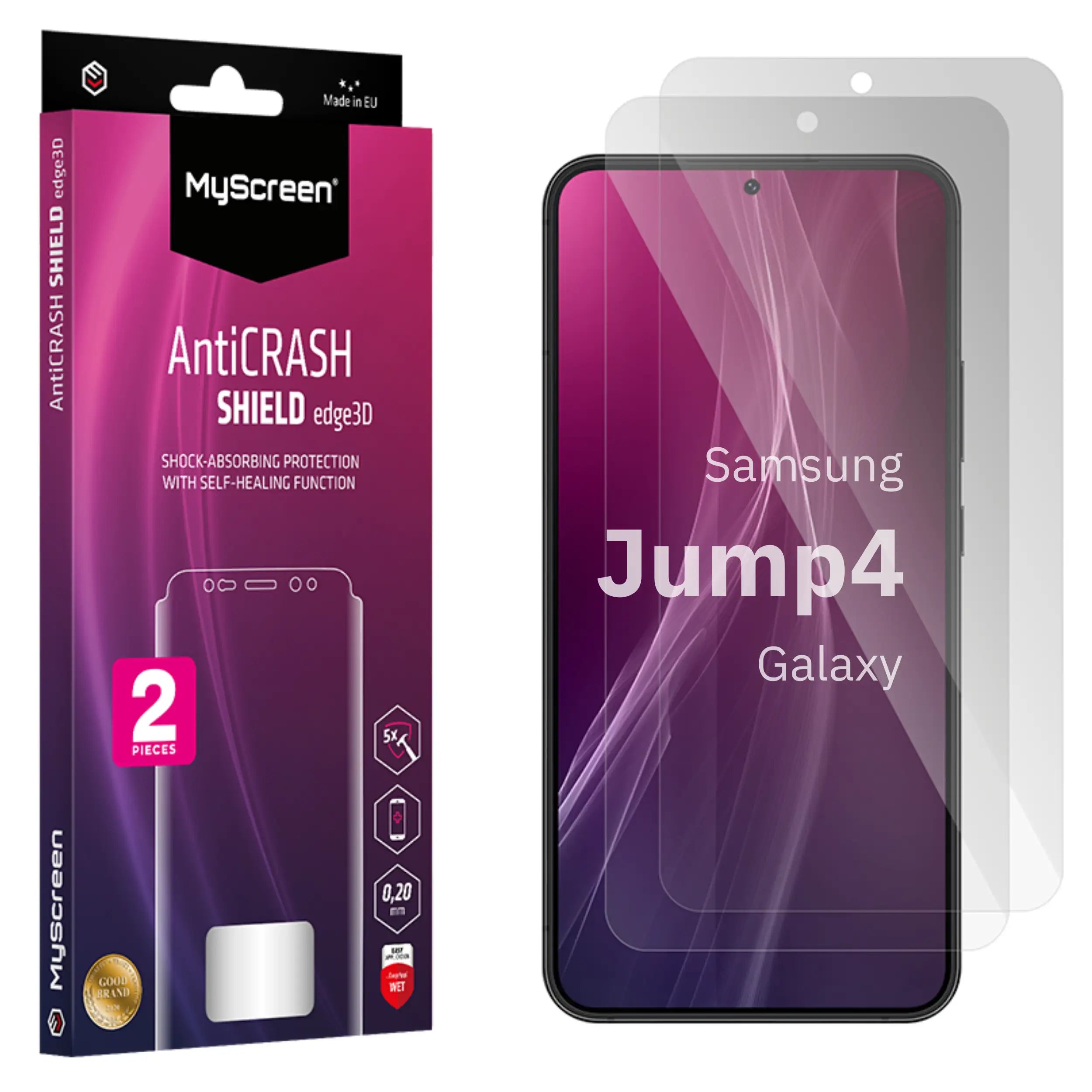 2x Folia ochronna do  Samsung Galaxy Jump4 AntiCRASH SHIELD edge3D
